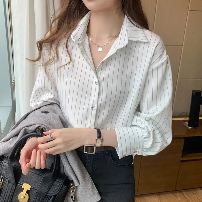 Women's striped work blouse